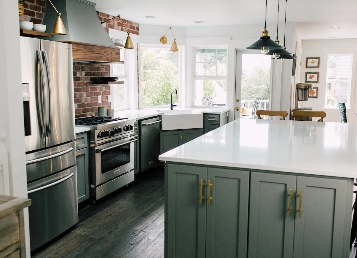 Kitchen with beautiful pendant lighting fixtures